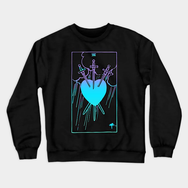 3 of Swords Tarot Card Rider Waite Witchy Crewneck Sweatshirt by srojas26